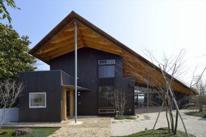 おしゃれなデザインの木の家、外観のアイデア：ガルバリウム×木材など異素材を上手に組み合わせる